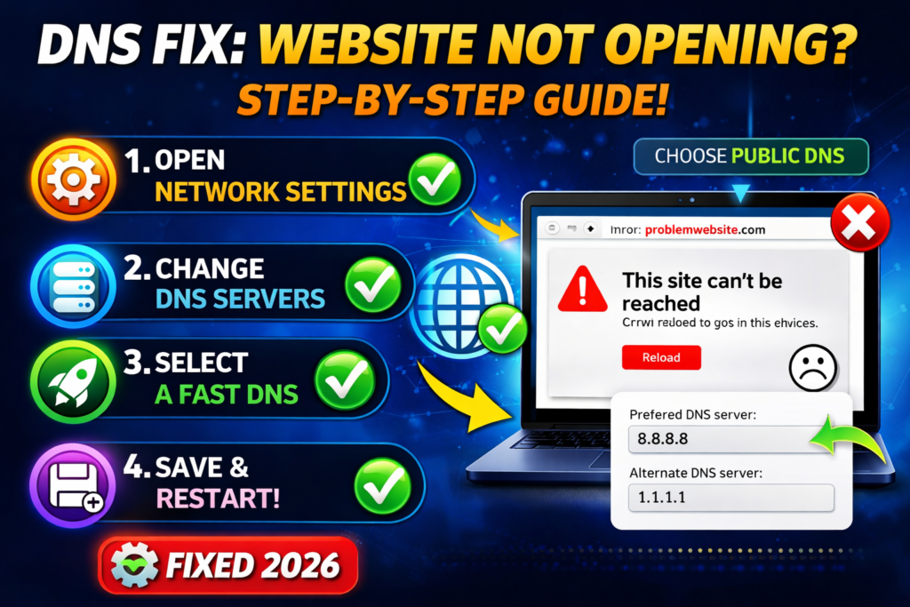 dns fix website not opening