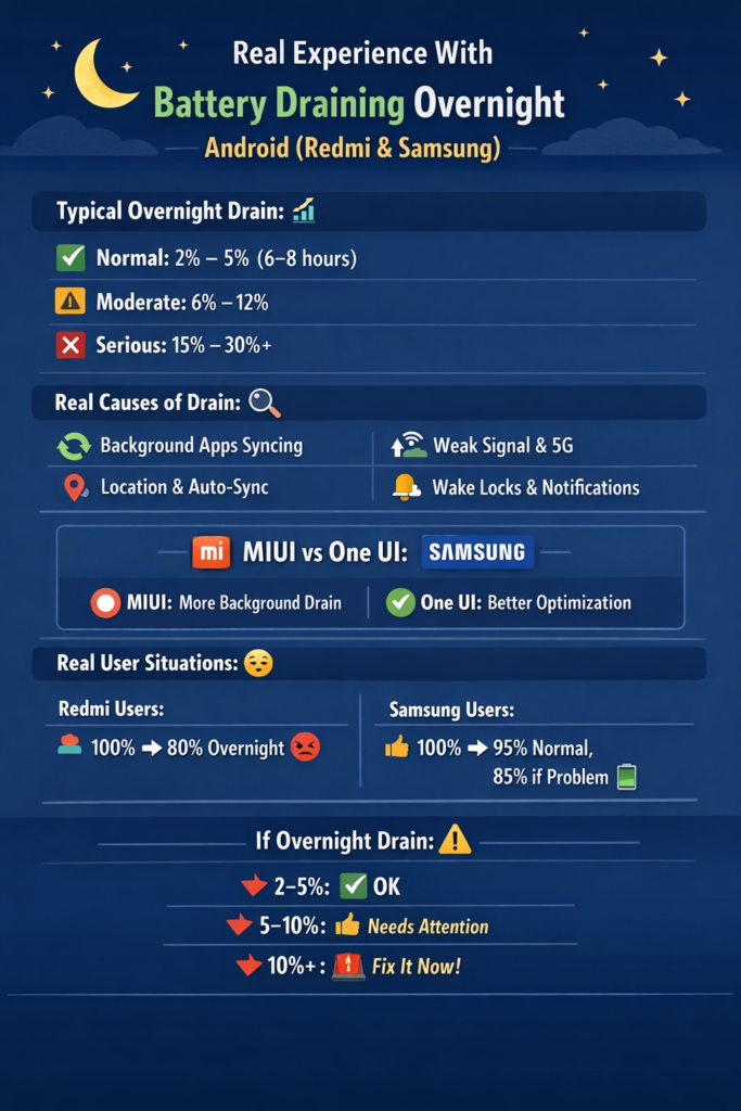 Real Experience With Battery Draining Overnight Android (Redmi & Samsung)