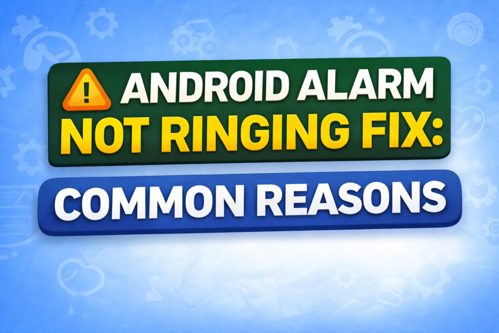 Android Alarm Not Ringing Fix: Common Reasons