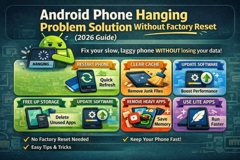 Android phone hanging problem solution without factory reset 2026 guide fix slow phone lag improve performance