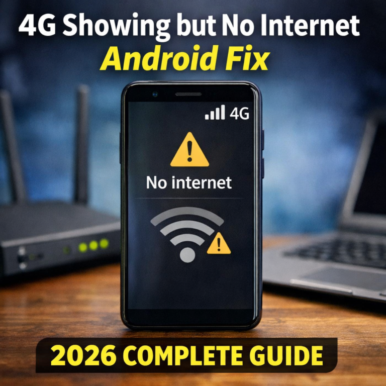 4G Showing but No Internet Android Fix (2026 Complete Guide)