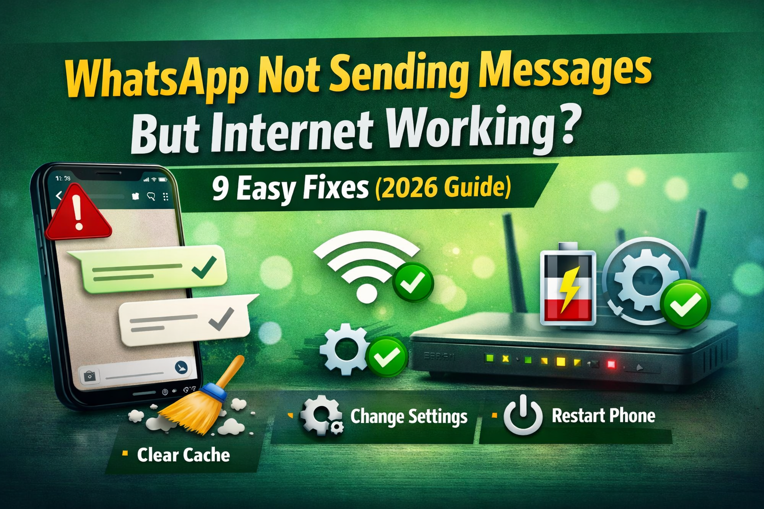 WhatsApp Not Sending Messages But Internet Working? 9 Easy Fixes (2026 Guide)