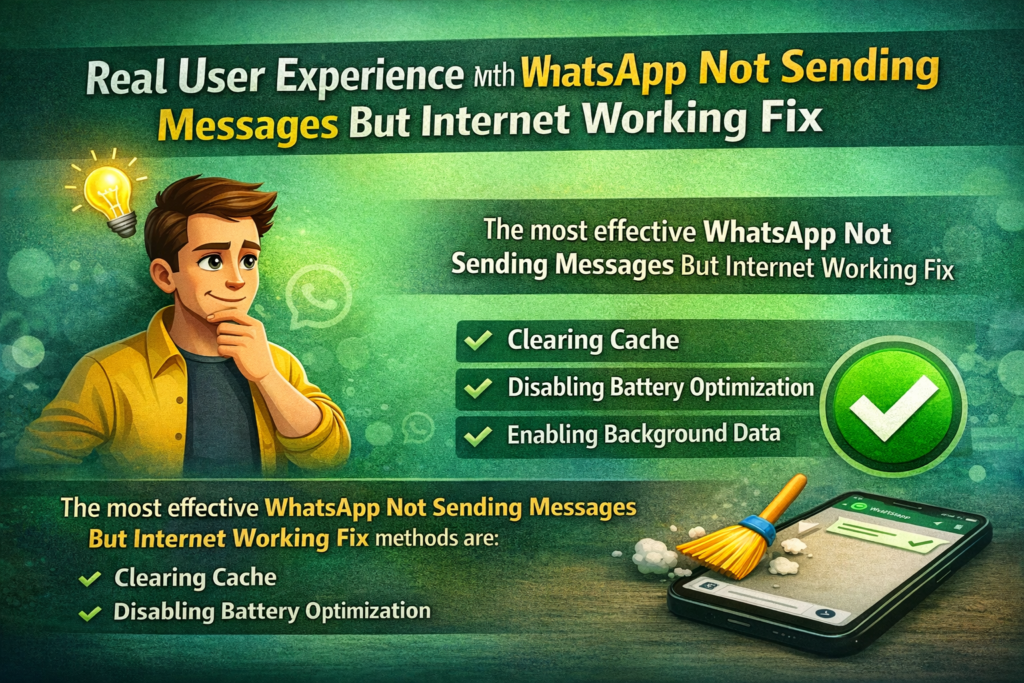 WhatsApp not sending messages but internet working fix