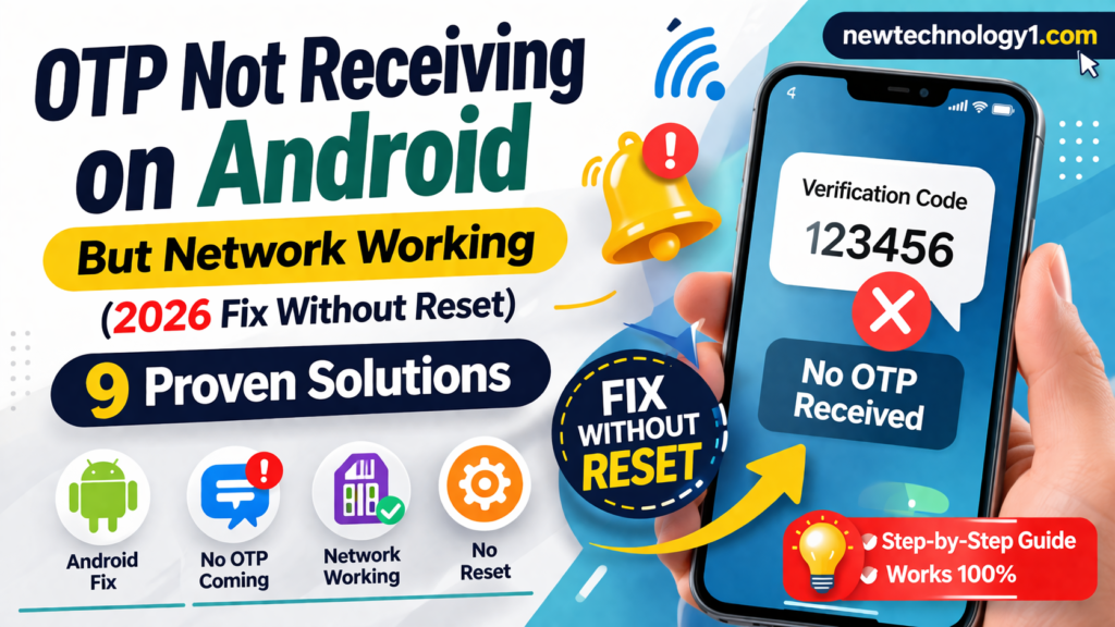 OTP not receiving on Android but network working fix without reset