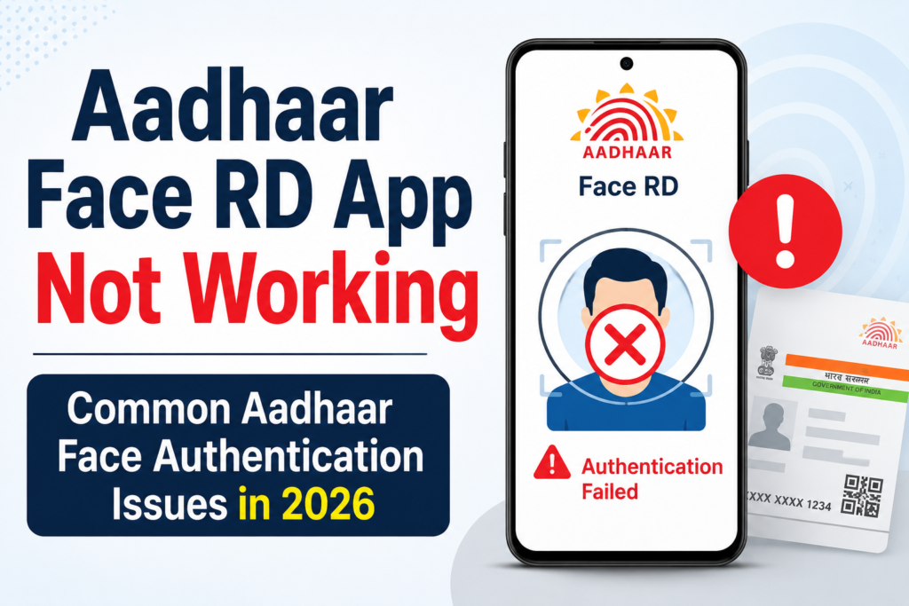 Aadhaar Face RD App Not Working Common Aadhaar Face Authentication Issues in 2026